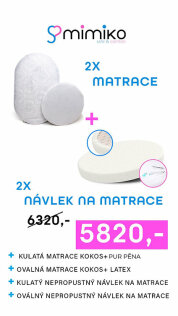 Mimiko matrace 2x + návlek na matrace 2x