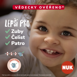 NUK Dudlík HAPPY KIDS, latex, 6-18 m - modré letadlo