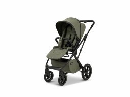 Kočárek Moon PIÚ Black Matt - Moss Green