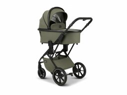 Kočárek Moon PIÚ Black Matt - Moss Green