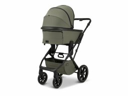 Kočárek Moon PIÚ Black Matt - Moss Green