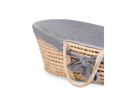 Košík pro miminko Natural + matrace + potah Jersey Grey