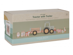 Traktor s přívěsem dřevěný Farma
