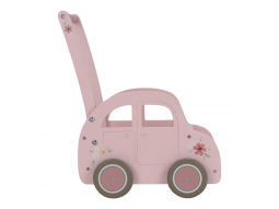 Chodítko auto dřevěné Pink
