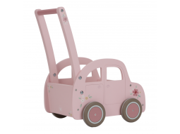 Chodítko auto dřevěné Pink