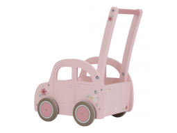 Chodítko auto dřevěné Pink