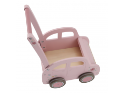 Chodítko auto dřevěné Pink