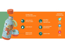 Nerezová termoláhev Solid Kids s poutkem Map of Life 330 ml