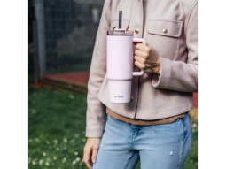 Nerezový termohrnek s brčkem Stream Light Pink 950 ml