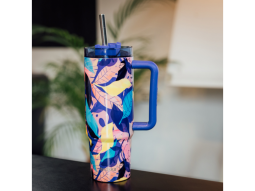 Nerezový termohrnek s brčkem Vibe Midnight Forest 880 ml