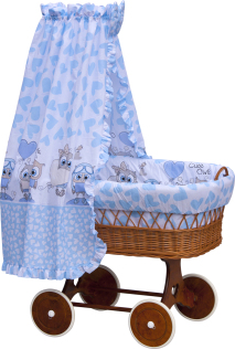 Proutěný košík na miminko s nebesy Scarlett Kulíšek - modrá