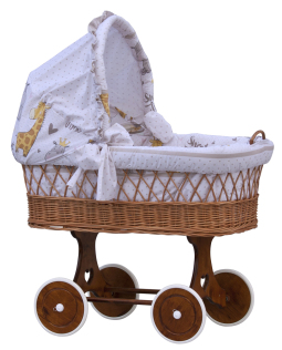 Proutěný košík na miminko s boudičkou Scarlett Nebula - béžová