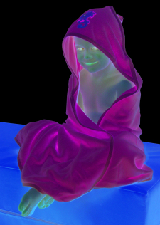 Froté ručník - Scarlett delfín s kapucí - modrá