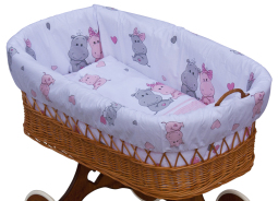 Proutěný košík na miminko Scarlett Pupis - růžová