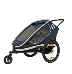 HAMAX Outback ONE - jednomístný vozík za kolo vč. ramena + kočárkový set - navy