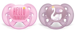 Philips AVENT Šidítko Ultrasoft Text 6-18 m dívka, 2 ks
