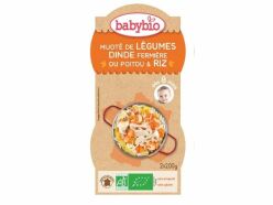 BABYBIO Menu zelenina s krůtím masem a rýží 2 x 200 g