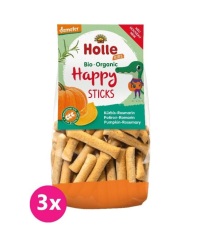 3x HOLLE Dětské Bio Happy tyčinky dýně-rozmarýn, 100 g (3+)