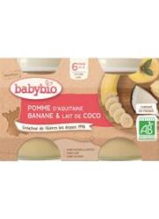 BABYBIO Jablko banán s kokosovým mlékem (2x 130 g) - ovocný příkrm