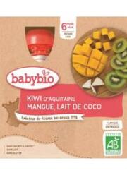 BABYBIO Kiwi mango kokos (4x 90 g) - ovocný příkrm