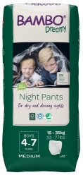 BAMBO Dreamy Night Kalhotky plenkové jednorázové Pants Boy 4-7 let, 10 ks, pro 15-35 kg