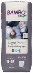 BAMBO Dreamy Night Kalhotky plenkové jednorázové Pants Girl 8-15 let, 10 ks, pro 35-50 kg