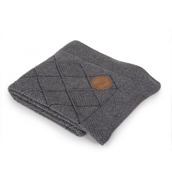 CEBA Deka pletená v dárkovém balení 90 x 90 rýžový vzor tmavě šedá