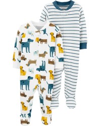 CARTER'S Overal na zip Sleep&Plays Dogs and Stripes chlapec LBB 2ks PRE, vel. 46