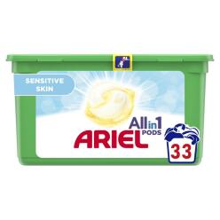 ARIEL Kapsle gélové na praní All-in-1 PODS Sensitive, 33 praní