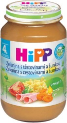 HiPP BIO Zelenina s těstovinami a šunkou od uk. 5. měsíce, 190 g