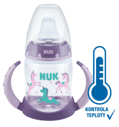 NUK FC lahvička na učení s kontrolou teploty 150 ml fialová