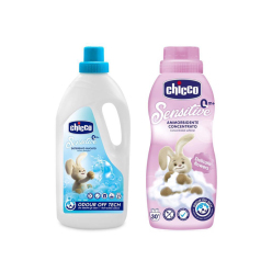 CHICCO Prostředek prací dětský Sensitive 1,5 l + Aviváž konc. Květinové objetí 750 ml