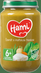 HAMI Špenát s mořskou treskou (200 g) - masozeleninový příkrm