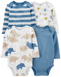 CARTER'S Body dlouhý rukáv Blue Animals chlapec 4ks PRE/ vel. 46