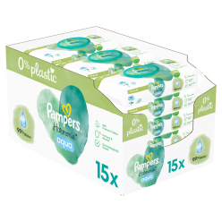 PAMPERS Harmonie Aqua dětské čisticí ubrousky 15 balení = 720 ubrousků