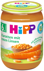 HiPP BIO mrkev s čočkou od 6. měsíce, 190 g
