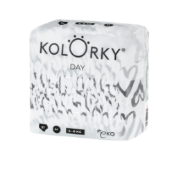 KOLORKY DAY Pleny jednorázové eko, srdce M (5-8 kg) 21 ks