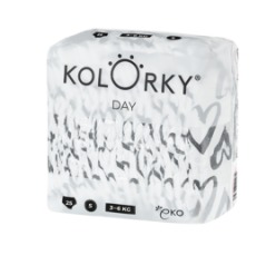 KOLORKY DAY Pleny jednorázové eko, srdce S (3-6 kg) 25 ks