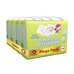 MONPERI Klasik Pleny jednorázové XL (12-16 kg) 136 ks - Mega Pack