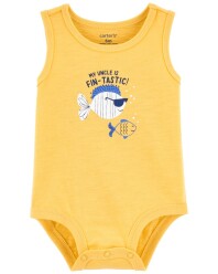 CARTER'S Body bez rukávů Yellow Fish kluk 12m