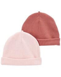 CARTER'S Čepice Pink & Red holka 2ks 0-3m