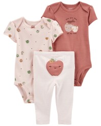 CARTER'S Set 3dílný body kr. rukáv 2ks, legíny Pink Apple holka NB/ vel. S 56