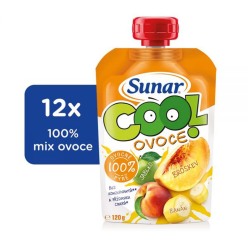 12x SUNAR Cool ovoce Broskev-Banán-Jablko (120 g) - ovocný příkrm