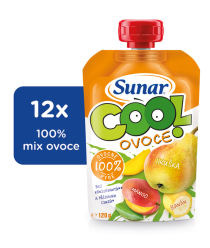 12x SUNAR Cool ovoce Hruška-Banán-Mango (120 g) - ovocný příkrm