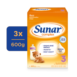 3x SUNAR Complex 3 Mléko batolecí 600 g