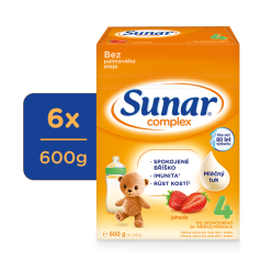 Mléko kojenecké Sunar Complex 4 jahoda 600 g 6x