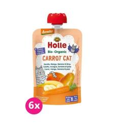 6x HOLLE Carrot Cat Bio pyré mrkev mango banán hruška 100 g (6+)