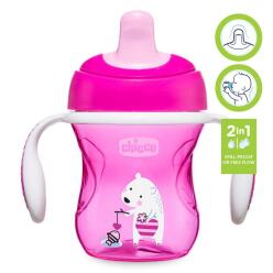 Hrneček Chicco Trénujeme s držadly 200 ml, růžový 6m+
