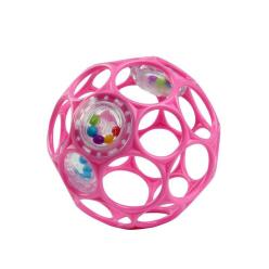 Hračka OBALL RATTLE 10 cm 0m+ dark pink