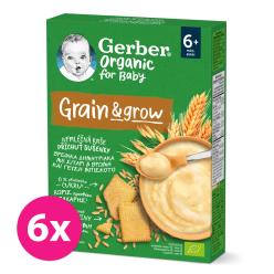 6x GERBER Organic Kaše nemléčná s příchutí sušenky 200 g